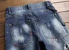 D2 mens designer de luxo jeans denim preto calças rasgadas a melhor versão moda buraco quebrado em linha reta uared2 Itália marca bi KRY UAREDs 2s s8530366