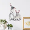Two fofos coelhos adesivos de parede infantil garoto quarto decoração casa removível papel de parede sala de estar quarto coelho adesivo de coelhinha 220727