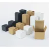 50PCSpackaging Cosmetics Packaging Gift Essential Oil Bottle Kraft White Black Card Box tillgänglig Anpassad storlek 220706