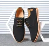 Men Oxfords Suede Leather Dress Shoes Lace Up Men Casual Shoes Loafers Men Classic Black Flats Footwear Plus Size 38-46