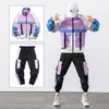 Men's Tracksuits Hip Hop Workwear Jacket Mens Tracksuit Pants 2PC Sets Baseball Loose Zipper Ribbons Coat Long ClothingMen's