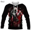 Erkek Hoodies Sweatshirts Moda Oyunu Kratos Savaş God 3d Tam Basılı Sonbahar Erkek Hoodie Unisex Hooded Sweatshirt Harajuku Ceket