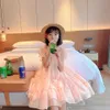 Haute qualité Bébé Filles Robe En Mousseline De Soie D'été Enfants Fille Perlée Princesse Robes De Fête Enfants 039s Rose Tutu Vêtements180I5555692