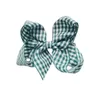 2022 NEW 30pcs 31INCH Gingham Ribbon Hair Bow Clips OR ELASTIC RUBBER Plaid Bows For Baby Girl Accessories7838533