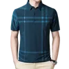 BROWON Business Polo Shirt Männer Sommer Neue Casual Lose Atmungsaktive Anti-falten Kurzarm Plaid Männer Polo Shirt Männer tops