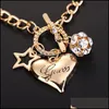 Charm Bracelets Korean Foreign Trade Export Inlaid Jewelry Simple Drill Ball Pentagon Heart Shaped Bracelet Wholesale Drop Delivery Dhewc