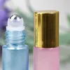 Bouteille de parfum vide en verre nacré de 10ml, boule en rouleau pour huiles essentielles avec lanière LX1301