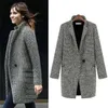 Winter Autumn Suit Blazer Women 2019 Formal Woolen Jackets Work Office Lady Long Sleeve Blazer Outerwear Plus Size 7XL T200319