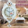 Horloges murales Silent Swing Grande Horloge Vintage Européenne Rétro Shabby Chic Jardin Art Décoration Salon Horloge Murale Décor SC264Wall Clo