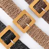 Belts Women Stretch Twist Woven Belt Wax Rope Braided Waistband Casual Female For Jeans Dress Metal Buckle Waist StrapBelts Fred22