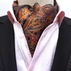 Boogbindingen linbaiway heren ascot vintage paisley klassieke bruiloft formele crav crav self gentleman polyester nek stropdas scarf custom logobow emel22