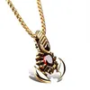 Jewelry Fashion Stainless Steel Men Necklace Scorpion With Stone Golden Silver Pendant High quality Necklaces For Men241r