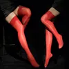 Erkek Çorap Seksi Şeker Renk Yağı Parlak Yüksek Çoraplar Vintage parlak çorap Diz üzerinde sıkı şekillendirme elastik