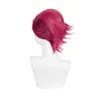 L-Email Wig Synthetic Chers lol Arcane VI Cosplay Wig 30cm Short Deep Rose Color et Men Wigs Wigs Res résistant à la chaleur220505