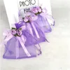 Embrulho de presente 50pcs dia dos namorados rosas jóias bolsas de embalagem de organza bolsas de casamento de casas de casamento 10x12cmgift