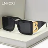 Lunettes de soleil mode surdimensionnée la lettre b carré tendance femmes hommes rétro rectangle gafas de solsunglasses