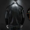 Demanke 2022 Mens Faux Leather Jacket Motorcykelstativ Kull PU JACKE ANTI-WIND MOTORCYCLE LAPEL DIAGONAL DUMPER JACKETS 5XL L220801