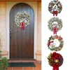 Guirnaldas de flores decorativas 12 '' Navidad para puerta delantera Muñeco de nieve Colgando Guirnalda Decorativa