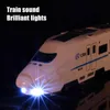 1: 8 Harmony Railcar Simulation Высокоскоростная железнодорожная железнодорожная игрушка для мальчиков Электрический звук световой поезда поезда EMU Модель головоломка для детей 220507