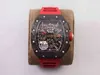 Uxury Watch Date KV producerar Watch V2 Edition Carbon Fiber Series 30C tjocklek Glasrörelse med funktionen med dubbel kalender enkelhoppkala