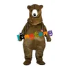Mascot boneca traje 955 longa pele furiosa marrom simular violento urso mascote traje adulto festival festival festival feriado celebrar