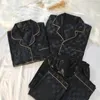 Pijamas conjuntos de alta qualidade luz luxo seda mulheres pijama primavera outono manga longa cardigan conjunto moda gelo seda casa roupas 220712