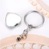 12 colors Angel Wing Charm Key Rings Cremation Ashes Jewelry Souvenir Keychain Heart Shape Memorial Urn with Birthstone Crystal