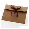 Packing Paper Office School Business Industrial Retro Kraft Envelope Ribbon Inbjudan Kuvert till jul Thanksgiving Gifts H￤lsning