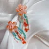Lampadario pendente fatto a mano Boho Perline di resina colorate Orecchini con nappe a fiori per le donne Dichiarazione di personalità Nuovi pendientes