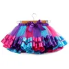 Mode coloré enfants tutu jupe avec doublure princesse jupe maille jupes arc-en-ciel pour girlsZC1162