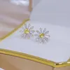 Stud elegante prachtige bling crystal daisy oorbellen voor vrouwen kubieke zirkonia charme bloem oorrel bruiloft sieraden studstud1304568