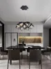 Pendelleuchten Schwarz Weiß LED-Kronleuchter Beleuchtung für moderne Wohnzimmer Küche Hängelampe Dimmbare Innensalon-Geometrie-LeuchtePend