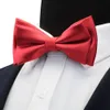 Gusleson Mens Solid Color Two Layer Bow Tie Rood Zwart goudblauw gele groene bowtie voor trouwfeestbedrijf