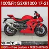 جسم الحقن لسوزوكي GSXR-1000 K17 RED GSXR 1000 CC 17-21 هيكل السيارة 146NO.28 1000CC GSXR1000 17 18 19 20 21 GSX-R1000 2017 2018 2018 2020 2021 OEM Fairing Kit Kit