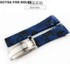 7A+New COYSA Brand Rubber Watch Strap For SUB 20mm Deployment Clasp Waterproof band Accessories With Buckle Disruptive