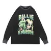 Tkpa Dark Print Langarm High Street Waschen Lose Alte Mode Marke Street Pullover männer