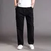 Men Casual Cargo Pants 95% Cotton Multiple Pockets Male Thin Trousers Loose Plus Size Oversize Brand Spring Autumn