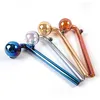 Nuovi tubi di fumo placcati Pipa colorata in vetro Pyrex Tubi per bruciatore a nafta Mini piccoli oli per pipe a mano Accessori per tubi per unghie SW133