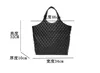 Kobiety czarna skóra torebka pikowana Tote Zakupy ICare Maxi Bag Big Shopper Paris Mash