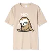 Kvinnors t-shirt sloth som sover trycker kvinnliga roliga crewneck streetwear estetiska andningsbara kläder retro all-match s t-shirts