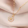 Collana di girasole di moda per gioielli da donna Collana con pendente grande zircone Girocollo di lusso in stile coreano Commercio all'ingrosso