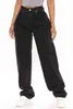2021 Automne / Hiver Nouveau Pantalon Femme Taille Haute Jambe Large Jeans Mode Casual Lâche Noir et Bleu Denim Pantalon Droit S-XL T220728