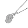 hop heup bokshandschoen diamanten hanglagers kettingen voor mannen vrouwen religie christendom luxe ketting sieraden goud vergulde koper zir238o