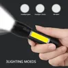 ポータブルUSB充電式LED懐中電灯COB XPE BatteryTactical Torch Flashlights Odes Work Light Emergency Lanterna 220808