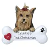 2022 DIY Handgeschreven Groeten Kerst Tree Decoratie Hars hanger Dog Serie Kerstkamer Decor Xmas Gift P0826