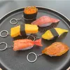 クリエイティブPVCシミュレーション寿司キーチェーン女性用男性ギフト日本料理バッグカーホルダーフードモデルペンダントキーチェーン