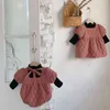 Autumn en Winter 2021 Koreaanse baby Creeper Baby Jumpsuit Girl Dress Sister Jurk G220510