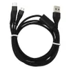 1.2m Nylon Braided 3 in 1 Charging Cables For Samsung Xiaomi Huawei LG Micro USB Type C Fast Charger Cord Cable Wire