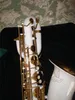 Corps de couleur blanche de haute qualité, clé en laque dorée, Saxophone baryton