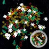 네일 아트 장식 무지개 색상 혼합 모양 크리스마스 나무 별 네일 스티커를위한 크리스마스 눈 조각 데칼